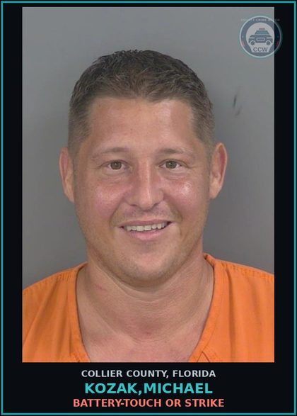CCW arrest card for KOZAK,MICHAEL in Collier County: BATTERY-TOUCH OR STRIKE