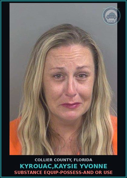 CCW arrest card for KYROUAC,KAYSIE YVONNE in Collier County: DRUG EQUIP-POSSESS-AND OR USE