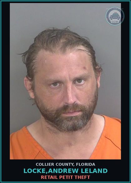 CCW arrest card for LOCKE,ANDREW LELAND in Collier County: RETAIL PETIT THEFT