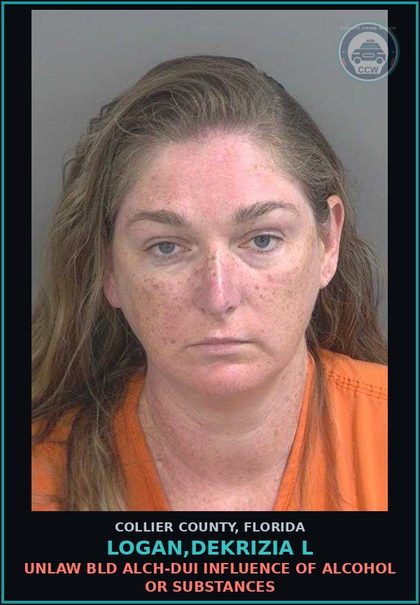 CCW arrest card for LOGAN,DEKRIZIA L in Collier County: UNLAW BLD ALCH-DUI INFLUENCE OF ALCOHOL OR DRUGS