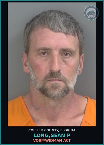 CCW arrest card for LONG,SEAN P in Collier County: VOSP/WIDMAN ACT