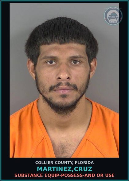 CCW arrest card for MARTINEZ,CRUZ in Collier County: DRUG EQUIP-POSSESS-AND OR USE