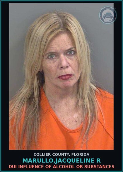 CCW arrest card for MARULLO,JACQUELINE R in Collier County: DUI INFLUENCE OF ALCOHOL OR DRUGS