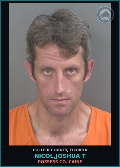 CCW arrest card for NICOL,JOSHUA T in Collier County: POSSESS COCAINE