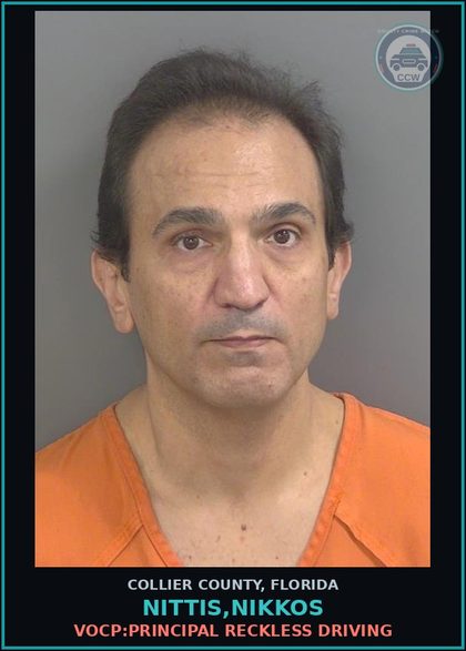 CCW arrest card for NITTIS,NIKKOS in Collier County: VOCP:PRINCIPAL RECKLESS DRIVING