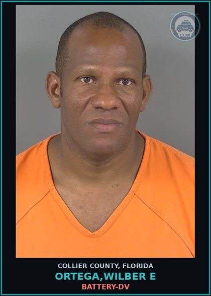 CCW arrest card for ORTEGA,WILBER E in Collier County: BATTERY-DV