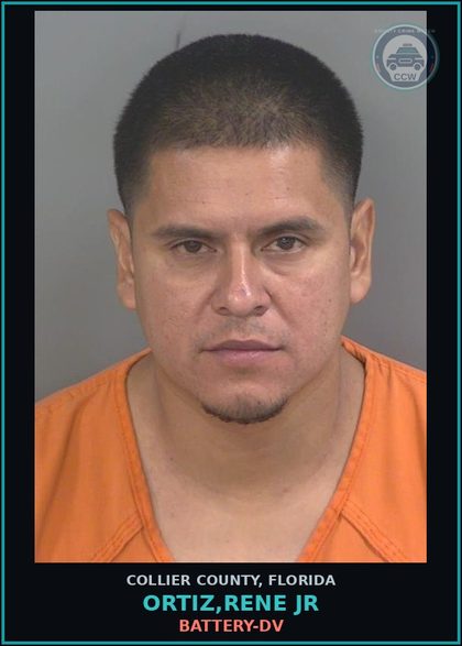 CCW arrest card for ORTIZ,RENE JR in Collier County: BATTERY-DV