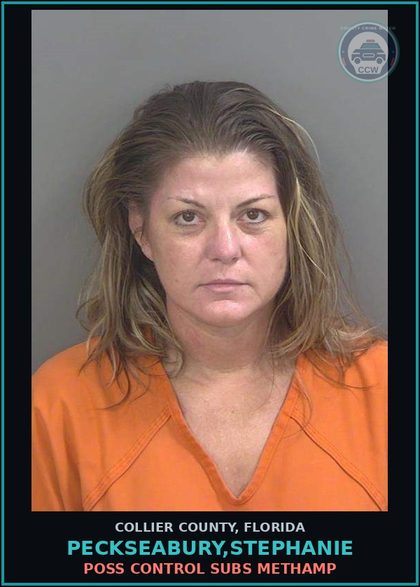 CCW arrest card for PECKSEABURY,STEPHANIE in Collier County: POSS CONTROL SUBS Methamp