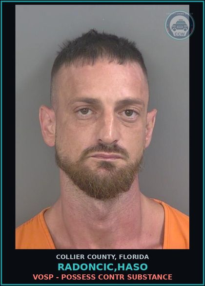 CCW arrest card for RADONCIC,HASO in Collier County: VOSP - POSSESS contr substance