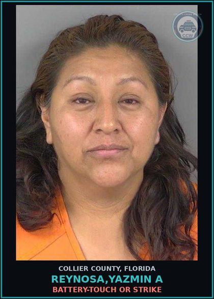 CCW arrest card for REYNOSA,YAZMIN A in Collier County: BATTERY-TOUCH OR STRIKE