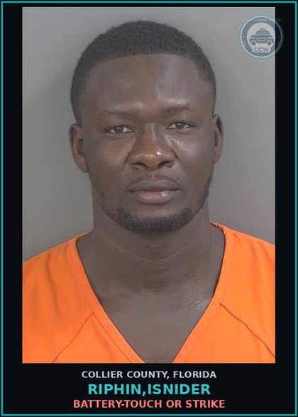 CCW arrest card for RIPHIN,ISNIDER in Collier County: OBSTRUCTING JUSTICE-HINDER WITN COMM INFO TO LEO/JUDG FEL 1S