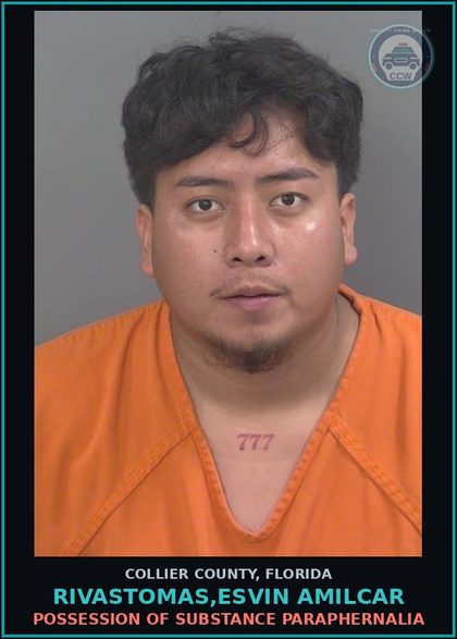 CCW arrest card for RIVASTOMAS,ESVIN AMILCAR in Collier County: POSSESSION OF DRUG PARAPHERNALIA