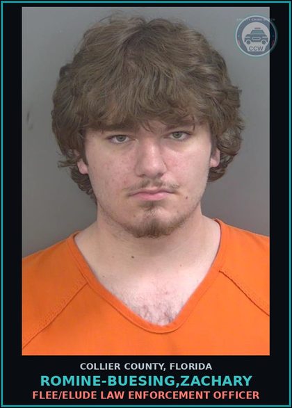 CCW arrest card for ROMINE-BUESING,ZACHARY in Collier County: FLEE/ELUDE LAW ENFORCEMENT OFFICER