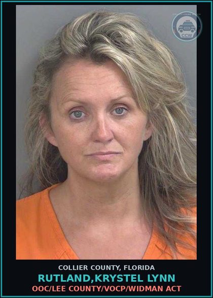 CCW arrest card for RUTLAND,KRYSTEL LYNN in Collier County: OOC/LEE COUNTY/VOCP/WIDMAN ACT