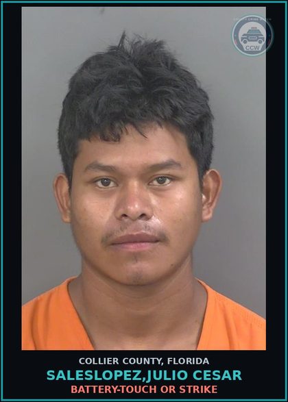 CCW arrest card for SALESLOPEZ,JULIO CESAR in Collier County: DUI BREATH ALCOHOL 0.08 OR MORE PER 210 L