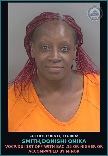 CCW arrest card for SMITH,DONISHI ONIKA in Collier County: DWLSR OR REVOCATION EQUIV STATUS SUBSQ O