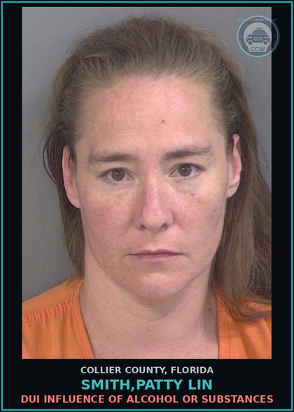 CCW arrest card for SMITH,PATTY LIN in Collier County: DUI INFLUENCE OF ALCOHOL OR DRUGS