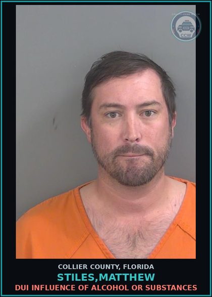 CCW arrest card for STILES,MATTHEW in Collier County: DUI INFLUENCE OF ALCOHOL OR DRUGS