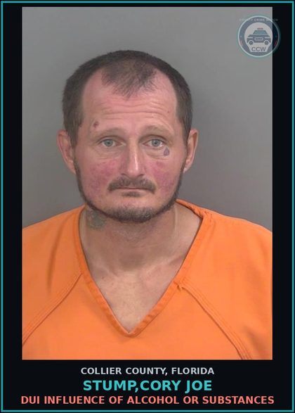 CCW arrest card for STUMP,CORY JOE in Collier County: FAIL STOP REM CRSH INV INJ OTH THN SER BOD INJ