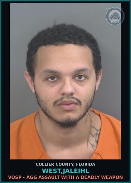 CCW arrest card for WEST,JALEIHL in Collier County: VOSP - AGG ASSAULT WITH A DEADLY WEAPON