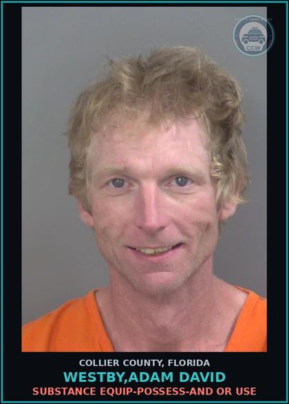 CCW arrest card for WESTBY,ADAM DAVID in Collier County: DRUG EQUIP-POSSESS-AND OR USE