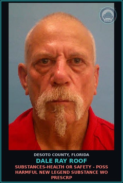 CCW arrest card for Dale Ray Roof in DeSoto County: PUBLIC ORDER CRIMES - KEEP PUB NUISANCE STRUCTURE FOR DRUG ACTIVITY