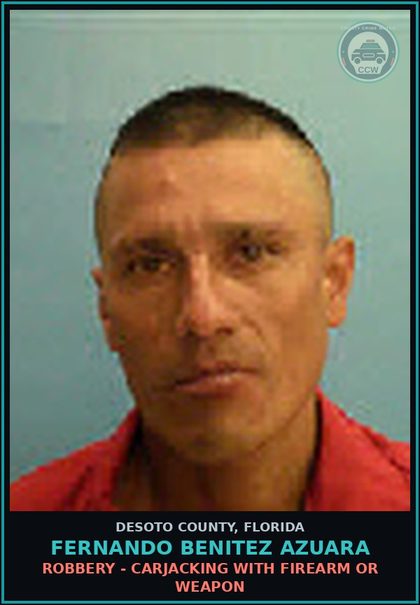 CCW arrest card for Fernando Benitez Azuara in DeSoto County: BURGL - BURGLARY UNOCCUPIED STRUCTURE UNARMED