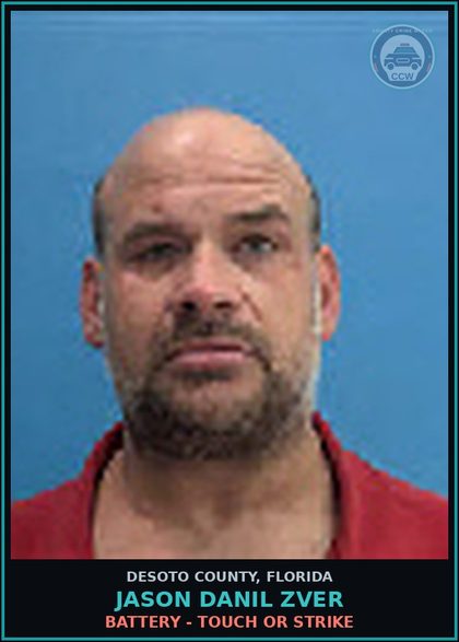 CCW arrest card for Jason danil Zver in DeSoto County: CONTEMPT OF COURT - VIOL INJUNCTION PROTECTION DOMESTIC VIOLENCE