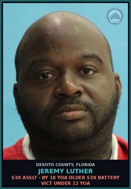 CCW arrest card for Jeremy Luther in DeSoto County: s3x ASSLT - VICTIM 12 YOA OLDER SPECIAL CONDITIONS