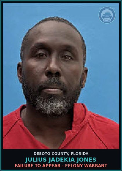 CCW arrest card for Julius Jadekia Jones in DeSoto County: WRIT OF BODILY ATTACHMENT - NON CRIMINAL ARREST