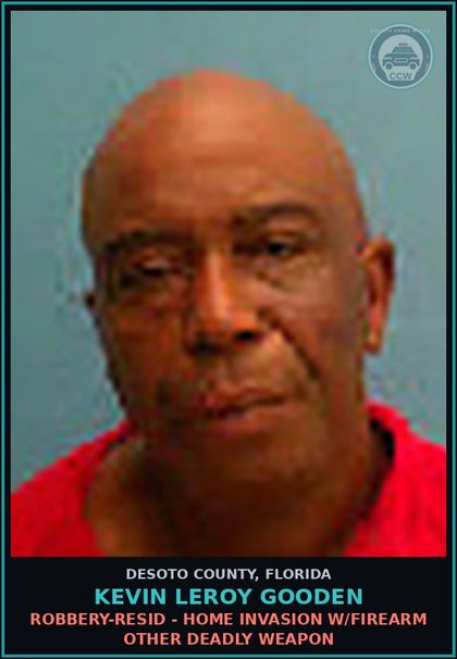 CCW arrest card for Kevin Leroy Gooden in DeSoto County: ROBBERY-RESID - HOME INVASION W/FIREARM OTHER DEADLY WEAPON