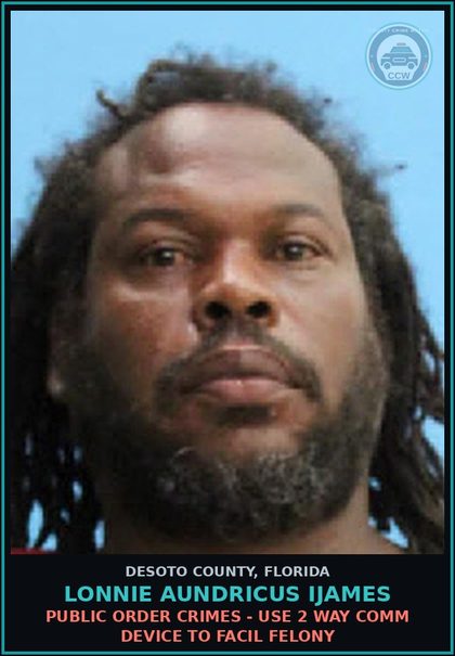 CCW arrest card for Lonnie Aundricus Ijames in DeSoto County: DRUGS-TRAFFIC - PHENETHYLAMINES 10 GRAMS OR MORE