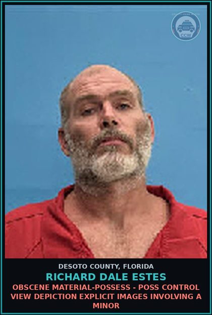 CCW arrest card for Richard Dale Estes in DeSoto County: s3x OFFENDER VIOLATION - FAIL TO REG EMAIL ADDRESS INTERNET IDENTIFIERS