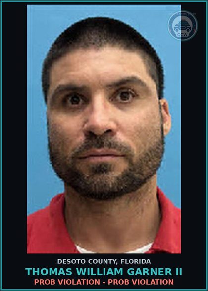 CCW arrest card for Thomas William Garner II in DeSoto County: PROB VIOLATION - PROB VIOLATION
