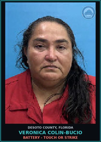 CCW arrest card for Veronica Colin-Bucio in DeSoto County: BATTERY - TOUCH OR STRIKE