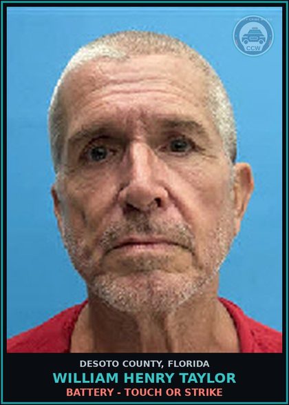 CCW arrest card for William Henry Taylor in DeSoto County: CONTEMPT OF COURT - VIOL INJ WIN 500 FT PET RESID SCH OR EMPLOY
