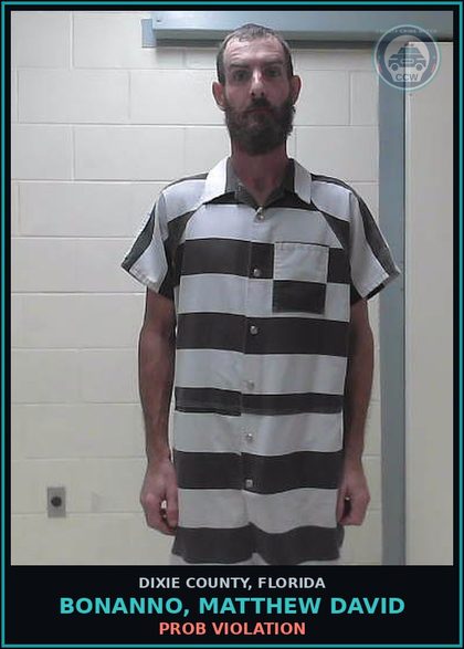 CCW arrest card for BONANNO, MATTHEW DAVID in Dixie County: PROB VIOLATION