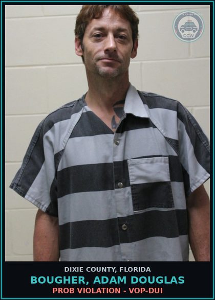 CCW arrest card for BOUGHER, ADAM DOUGLAS in Dixie County: PROB VIOLATION - VOP-DUI