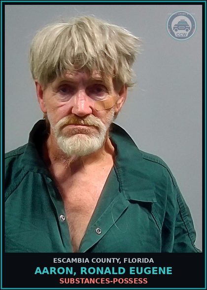 CCW arrest card for AARON, RONALD EUGENE in Escambia County: DRUGS-POSSESS