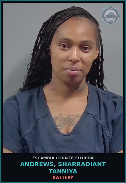 CCW arrest card for ANDREWS, SHARRADIANT TANNIYA in Escambia County: BATTERY
