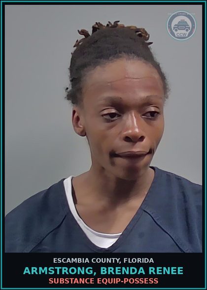 CCW arrest card for ARMSTRONG, BRENDA RENEE in Escambia County: DRUG EQUIP-POSSESS