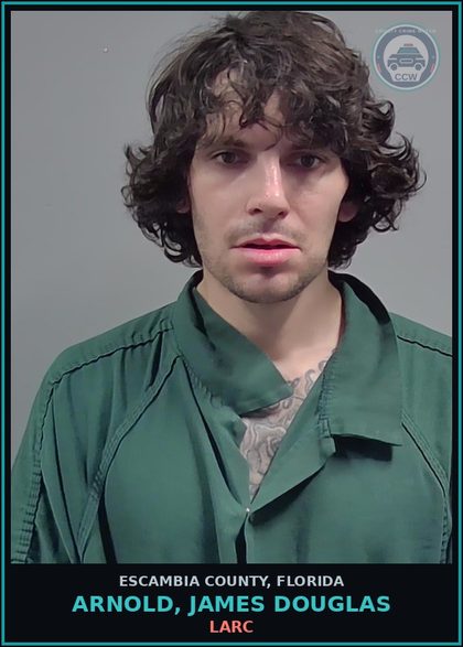 CCW arrest card for ARNOLD, JAMES DOUGLAS in Escambia County: LARC