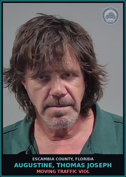 CCW arrest card for AUGUSTINE, THOMAS JOSEPH in Escambia County: MOVING TRAFFIC VIOL