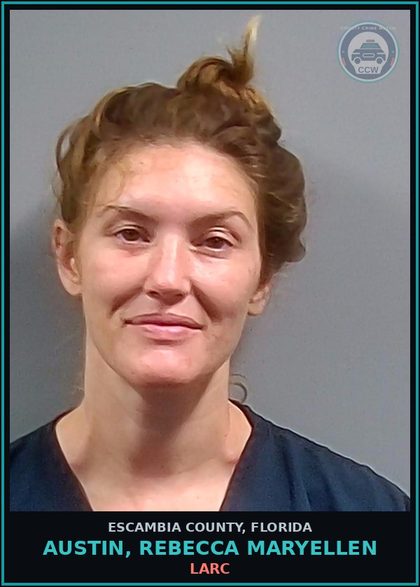 CCW arrest card for AUSTIN, REBECCA MARYELLEN in Escambia County: LARC