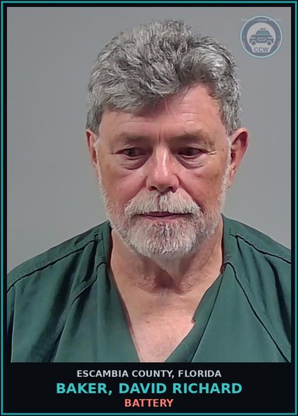 CCW arrest card for BAKER, DAVID RICHARD in Escambia County: BURGL