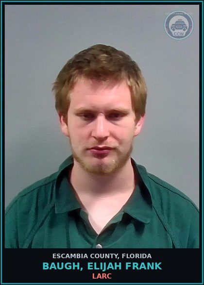 CCW arrest card for BAUGH, ELIJAH FRANK in Escambia County: LARC