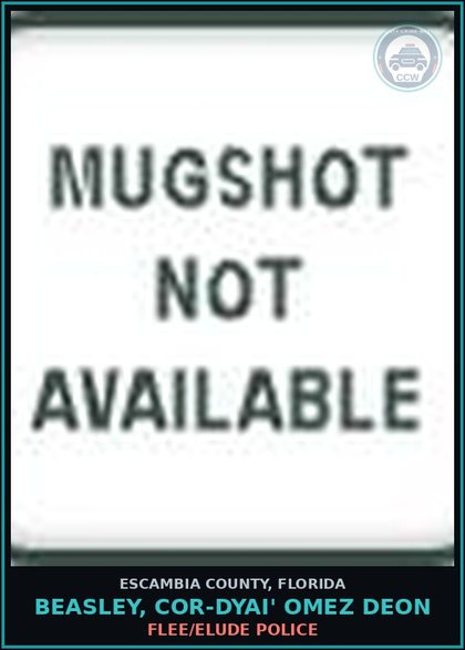 CCW arrest card for BEASLEY, COR-DYAI' OMEZ DEON in Escambia County: FLEE/ELUDE POLICE