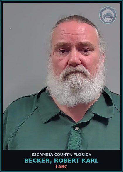 CCW arrest card for BECKER, ROBERT KARL in Escambia County: LARC
