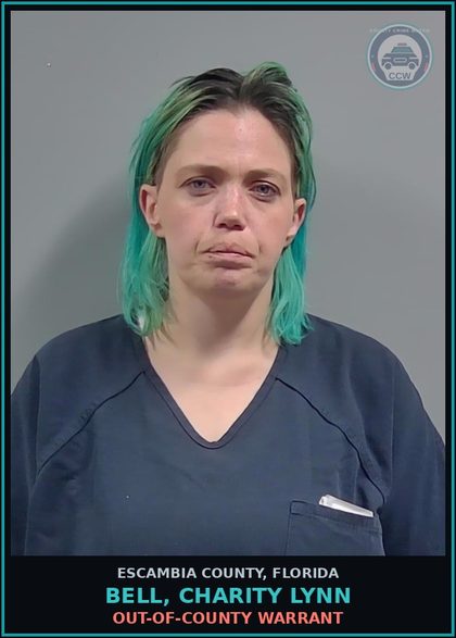 CCW arrest card for BELL, CHARITY LYNN in Escambia County: OUT-OF-COUNTY WARRANT
