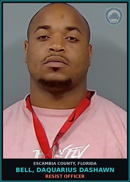 CCW arrest card for BELL, DAQUARIUS DASHAWN in Escambia County: DRUGS-POSSESS